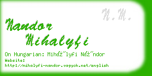 nandor mihalyfi business card